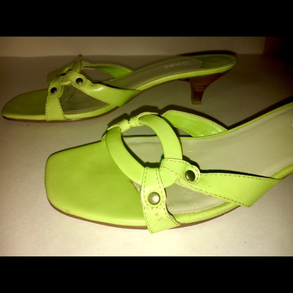 Fresh spring green leather sandals from Bass, US 7M - Picture 7 of 9